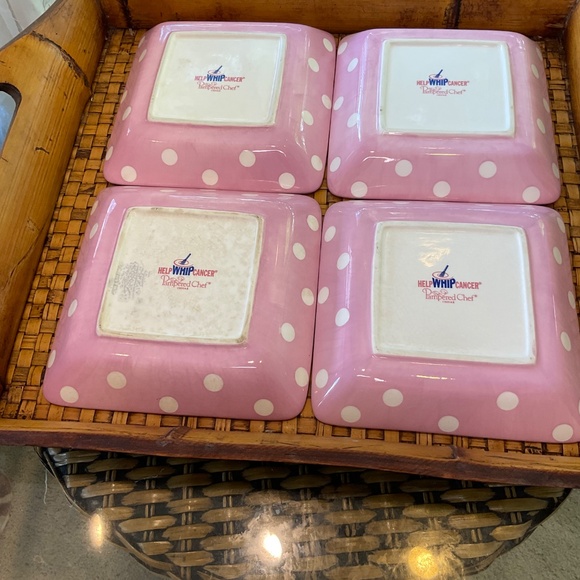 Pampered Chef Pink White Plates - Picture 5 of 7